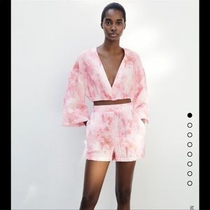 ZARA Tie Dye High Rise Shorts